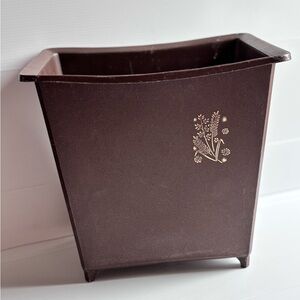 70s Brown Waste Basket Retro Office Decor